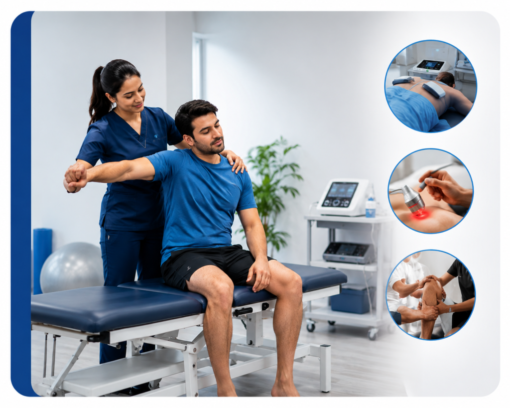 Best Physiotherapist treating a patient at Healthcapes clinic in Haldwani