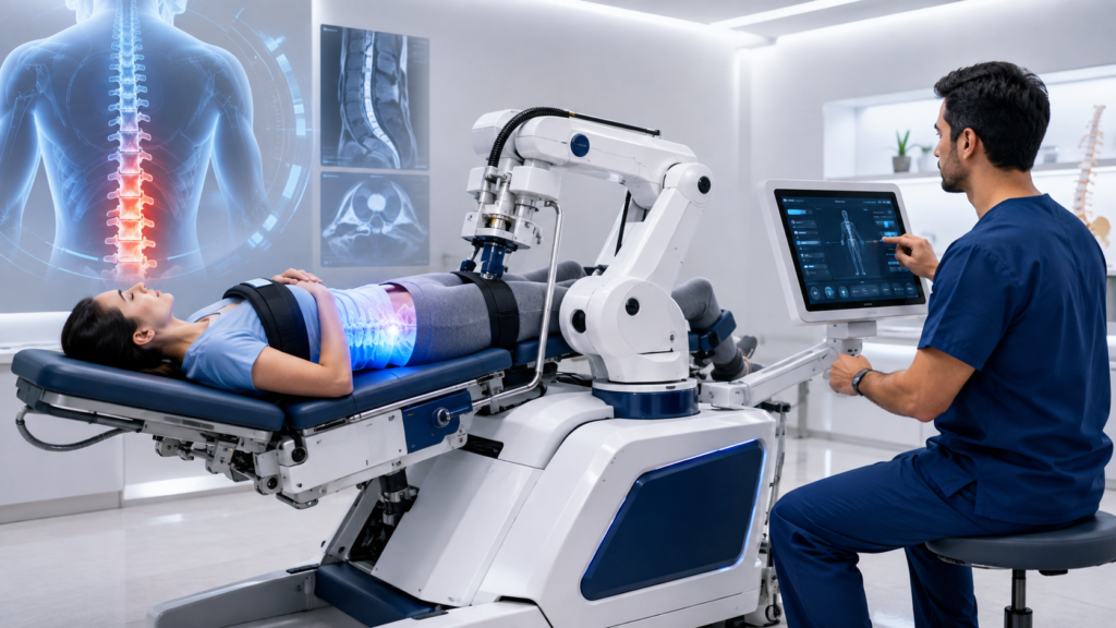 Robotic Spinal Therapy in a Futuristic Clinic